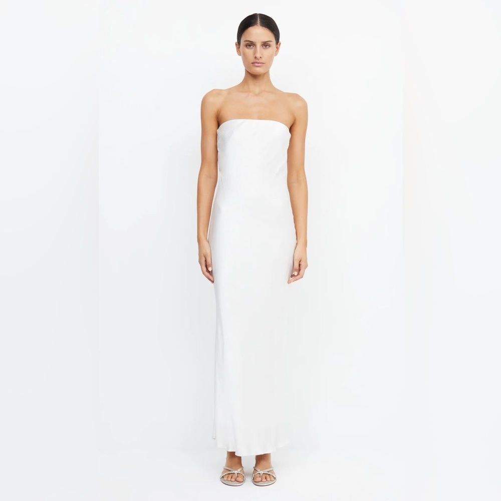 Bec & Bridge Moon Dance Strapless Dress in Ivory Size 2 NWT